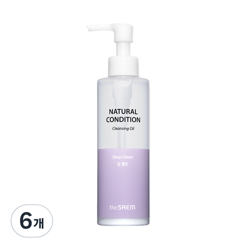 더샘 내추럴 컨디션 클렌징 오일 딥클린, 180ml, 6개
