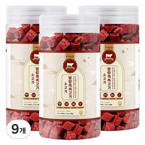 올가밀 강아지 말랑촉촉 져키, 소고기, 180g, 9개