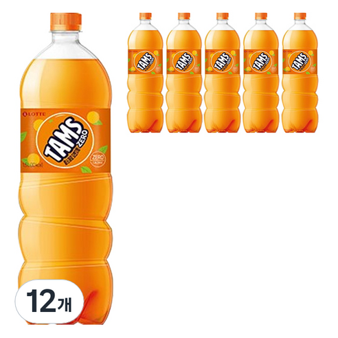 롯데 탐스 제로 오렌지향, 12개, 1.5L