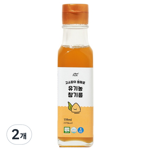 잼먹 유기농 저온압착 통참깨 이유식 참기름, 참깨, 119ml, 2개