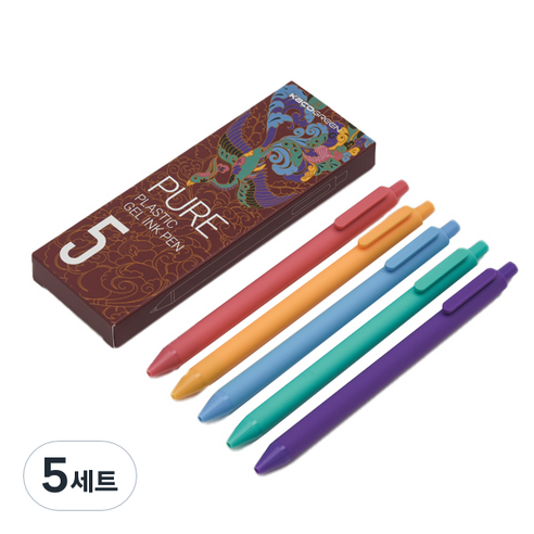 카코 퓨어 에디션 빈티지 젤펜 Ver 3 5종 세트 0.5mm, 혼합색상, 5세트