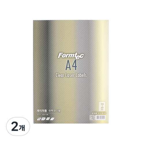 폼텍 반투명 전산라벨 210 x 297 mm 10매 LC-3130, 1칸, 2개