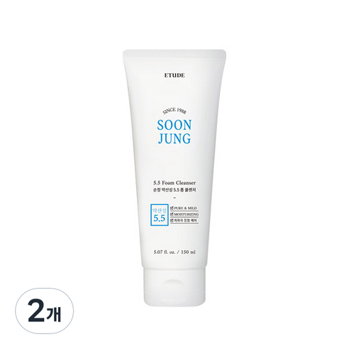 에뛰드 순정 약산성 5.5 폼 클렌저, 150ml, 2개
