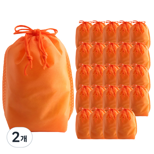 부직포 복주머니 더스트백 20 x 27 cm 25p, 오렌지, 2개