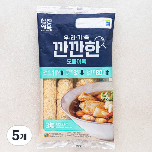 삼진어묵 우리가족 깐깐한 모듬어묵 + 스프, 258g, 5개