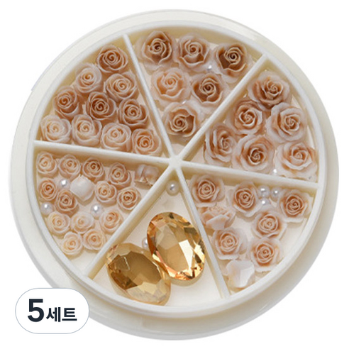 플라워 믹스스톤 네일파츠 세트 KN-P107, 혼합색상(KN-P1078), 5세트