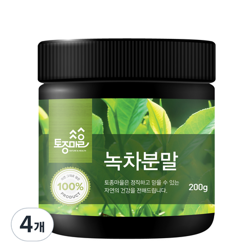토종마을 녹차분말, 200g, 4개