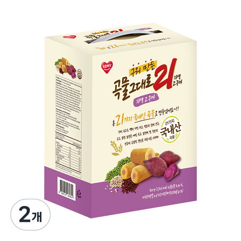 곡물그대로21 구워만든 자색고구마 과자, 900g, 2개