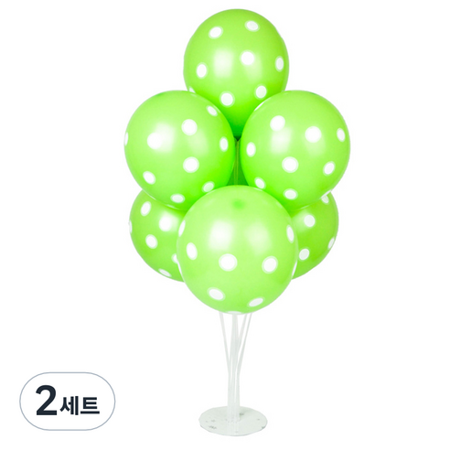 파티쇼 풍선꽂이 장식세트 70cm, 도트라임그린, 2세트