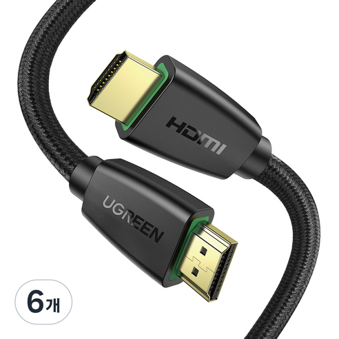 유그린 직조 프리미엄 HDMI V2.0 모니터케이블, 6개, 2m