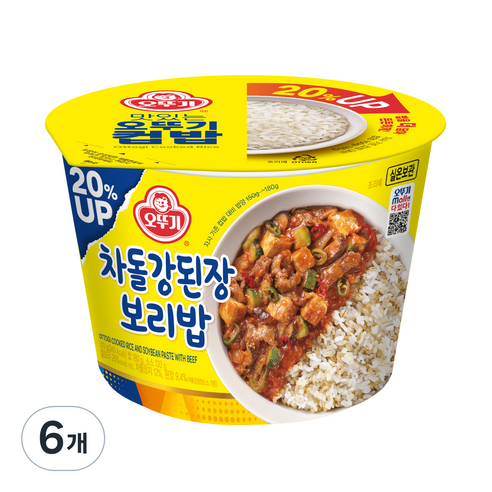 오뚜기 차돌 강된장 보리밥 컵밥 310g 6팩 
면/통조림/가공식품