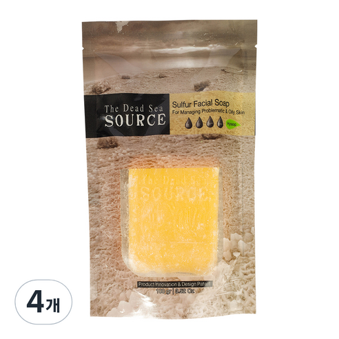 더데드씨소스 사해 유황비누 페이셜 히솝, 100g, 4개