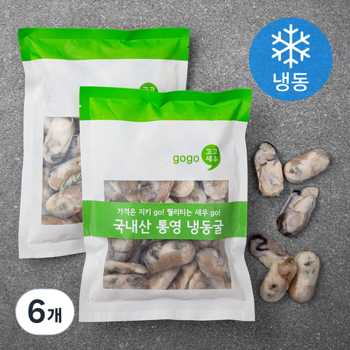고고새우 국내산 통영 굴 (냉동), 300g, 6개