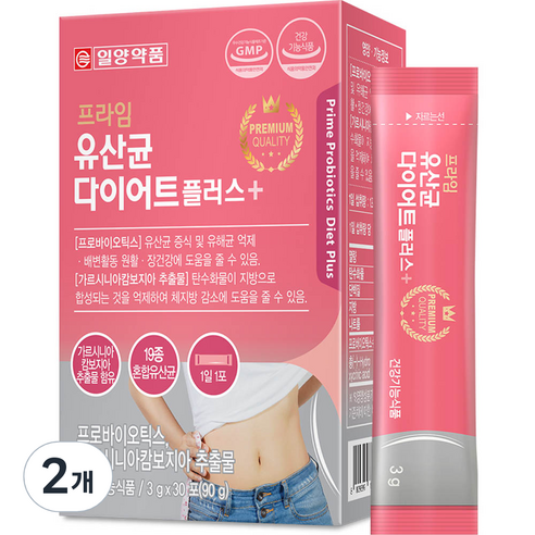 일양약품 프라임 유산균 다이어트 플러스 30p, 30포, 90g, 2개