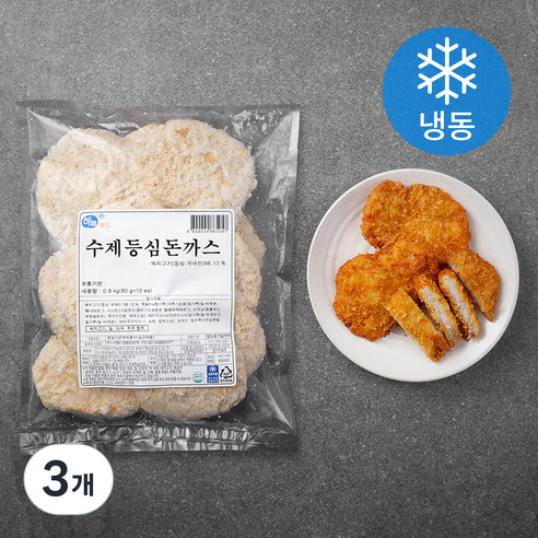하늘푸드 수제 등심돈까스 10p (냉동), 800g, 3개