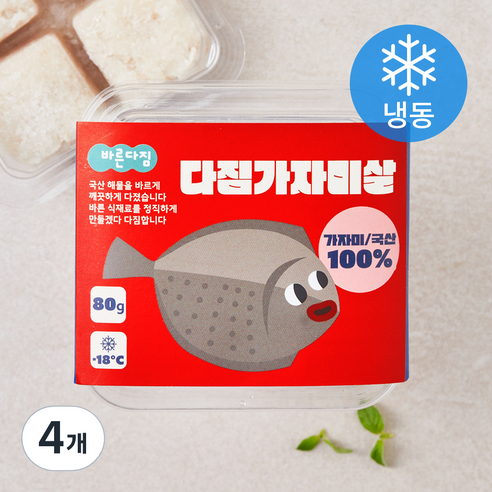 바른다짐 다짐가자미살 (냉동), 4개, 80g