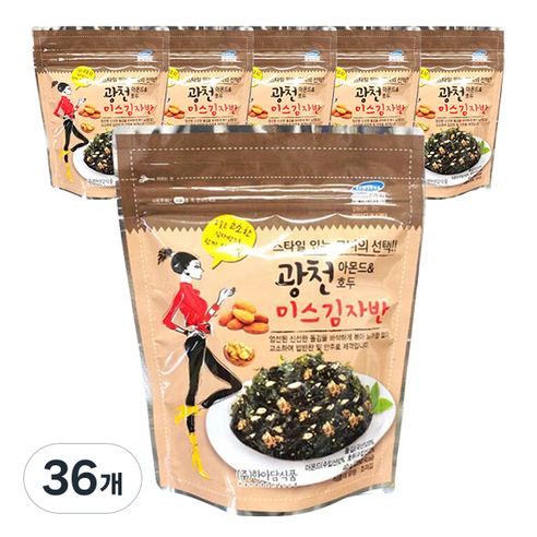 광천 아몬드 & 호두 미스김자반, 40g, 36개