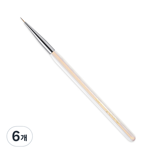 메이브라운 고급모 네일브러쉬 단 세필붓, 6개, 오로라