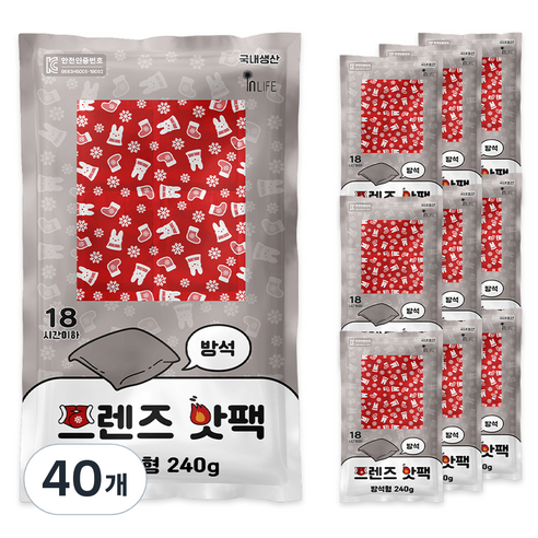 인라이프 프렌즈 방석형 핫팩 240g, 40개
