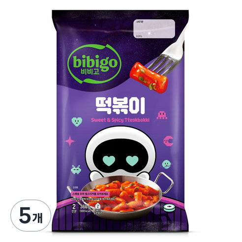 비비고 우떠 에디션 떡볶이 + 씰스티커, 360g, 5개