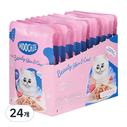 무치 고양이 참치민스 피모건강 습식사료, 생선, 70g, 24개