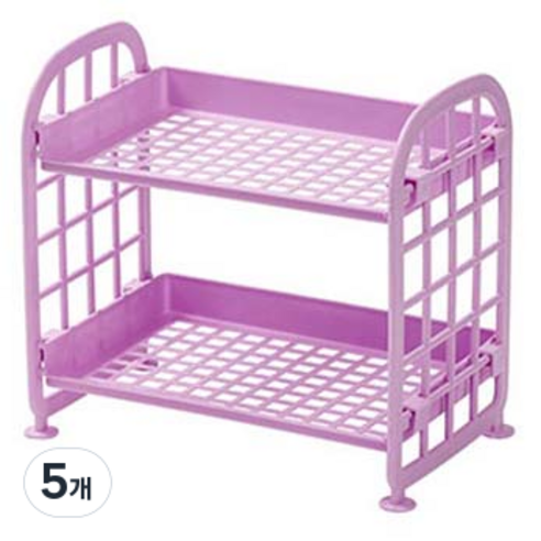 알포유 데스크탑 2단 접이식 수납랙, 5개, 3번 퍼플