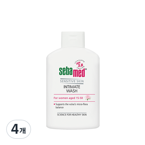 세바메드 인티메이트 워시 pH3.8 휴대용 여성청결제, 50ml, 4개