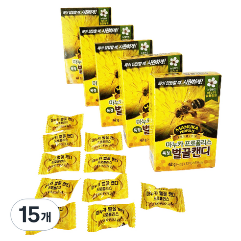 마누카프로폴리스 목청 벌꿀캔디, 42g, 15개