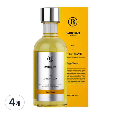 바버501 애프터 쉐이브 케어 옐로우, 165ml, 4개