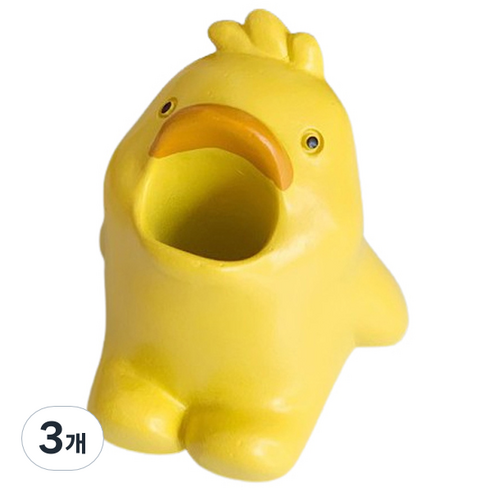 블럭마트 욕실 장식품 칫솔홀더, 병아리, 3개