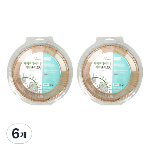 쿠킹플러스 에어프라이어용 자연 종이호일 17cm 50p, 6개