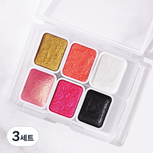 수채화 네일 물감 6종 세트, KN-A4035, 3세트
