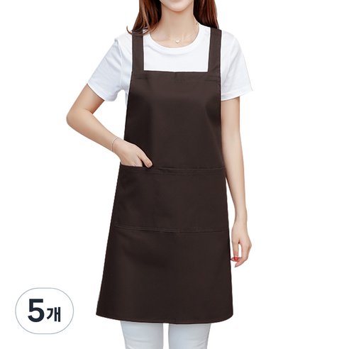 인블룸 버튼형 베이직 앞치마, 커피, 5개