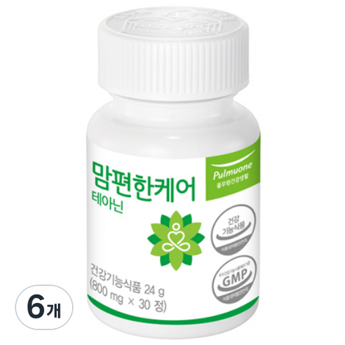 풀무원건강생활 맘편한케어 테아닌, 30정, 6개