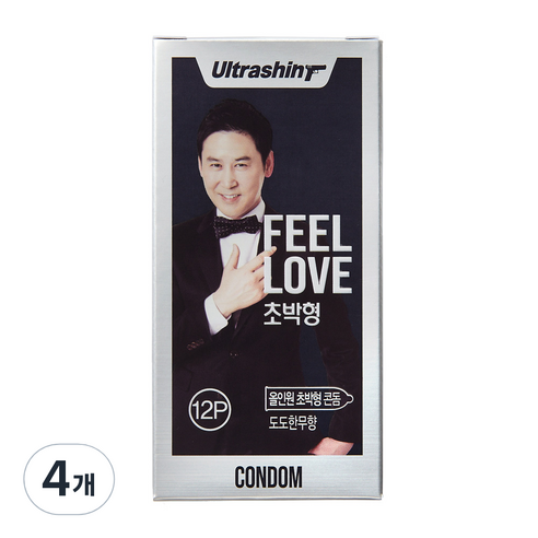 울트라씬 필러브 콘돔 무향, 12개입, 4개