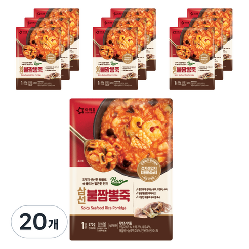 바로 삼선 불짬뽕죽, 270g, 20개