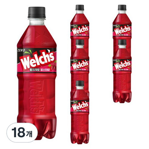 웰치스 제로 체리스트로베리맛, 18개, 600ml