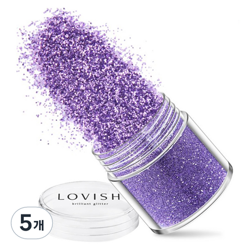 러비쉬 프리미엄 네일 글리터 10g, LVS-038 라벤더, 5개