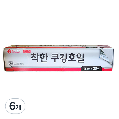 롯데이라이프 착한 호일 25cm x 30m, 6개
