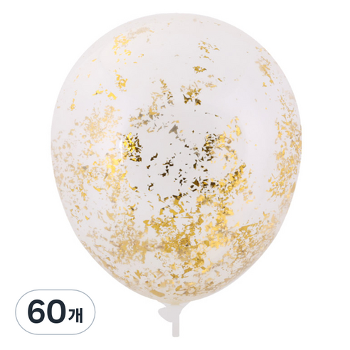 컨페티풍선 30cm, 글리터 골드, 60개