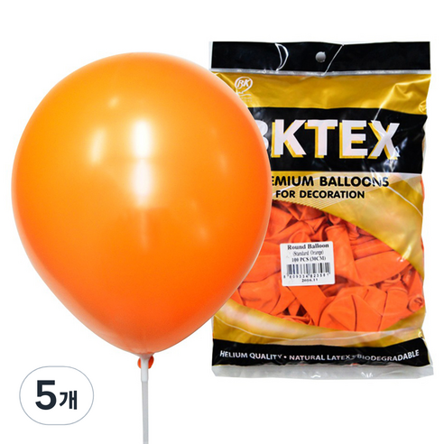 Party Club 일반풍선 30cm 50p, 오렌지, 5개