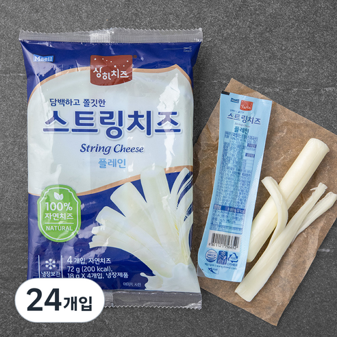 상하치즈 플레인 스트링 치즈, 18g, 4개입, 6개