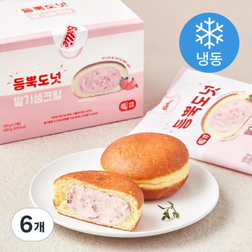 벨리푸드 듬뿍도넛 딸기생크림 (냉동), 100g, 3개입, 2개