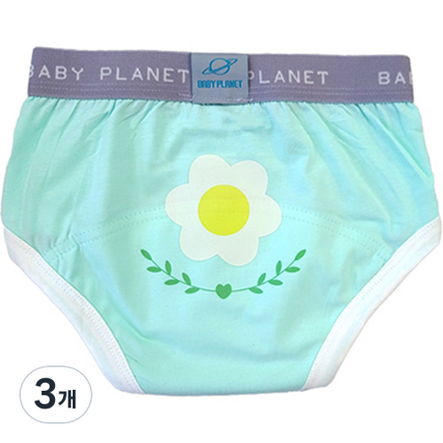 베이비플라넷 유아용 프리미엄 배변 훈련 팬티, 13  꽃넝쿨, 3개