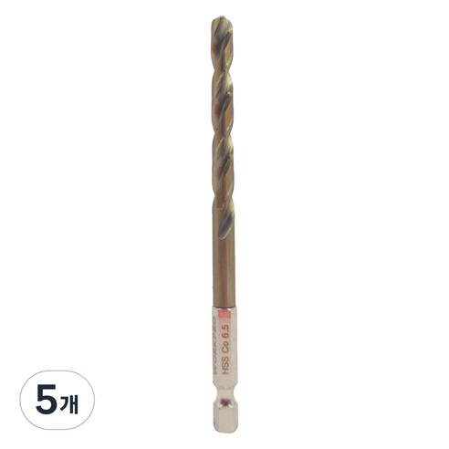 워크프로 육각코발트 드릴 스텐기리 6.5mm WP400314, 5개