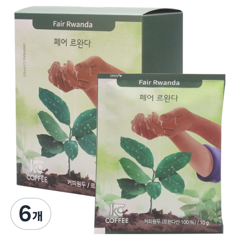 일킬로커피 페어 르완다 드립백 커피, 10g, 6개, 5개입
