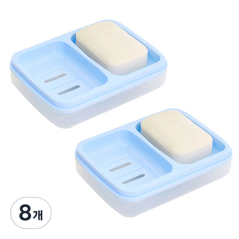 더자카 파스텔톤 비누받침대, 라이트블루, 8개