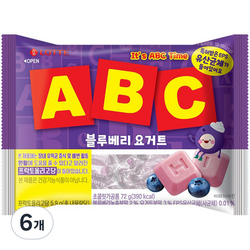 ABC 블루베리 요거트, 72g, 6개