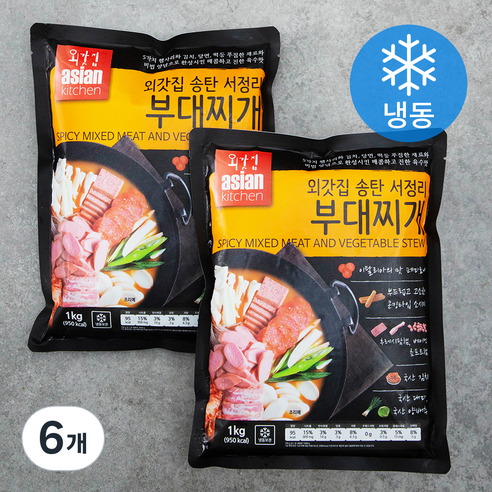 외갓집 송탄 서정리 부대찌개 (냉동), 1kg, 6개