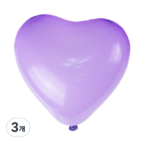 파티쇼 하트모양 풍선 스탠다드 15cm 100p, 라벤다, 3개